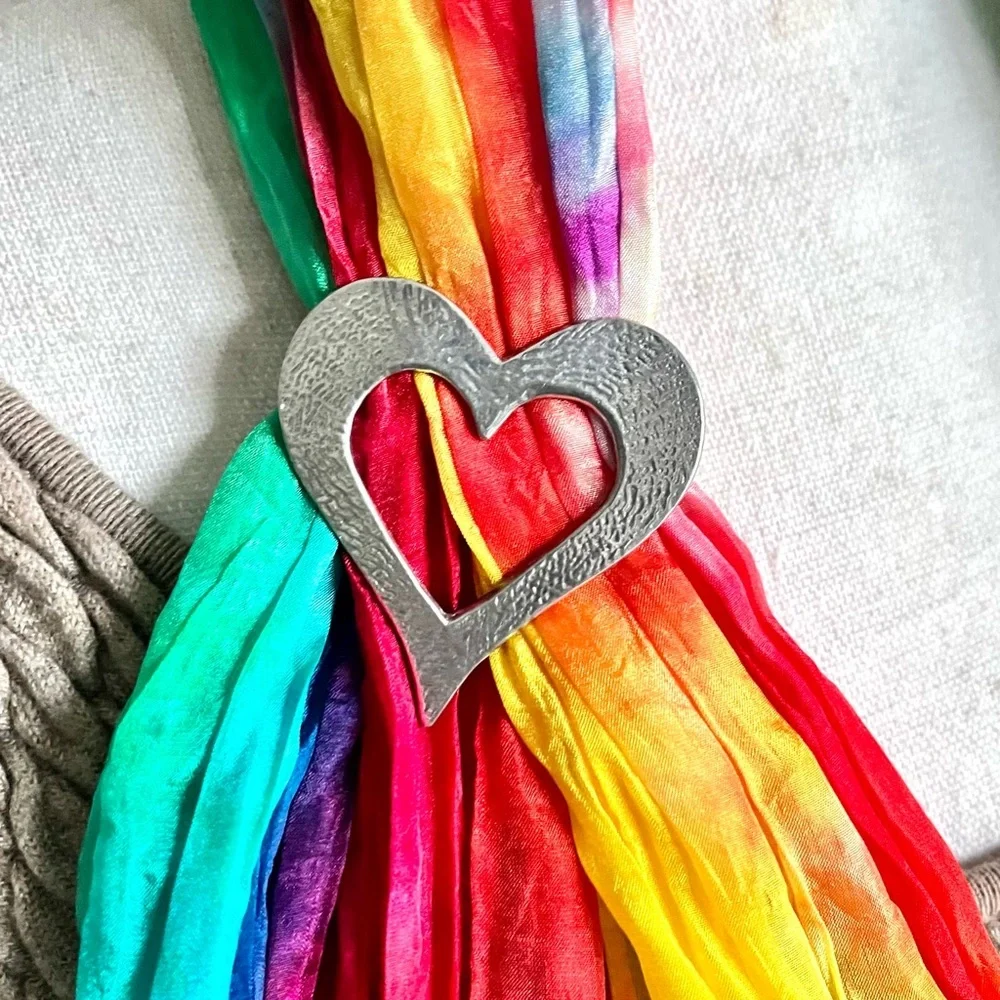 Ladycrow 100% silk scarf in bright bold colors!; NWT! - Picture 3 of 10